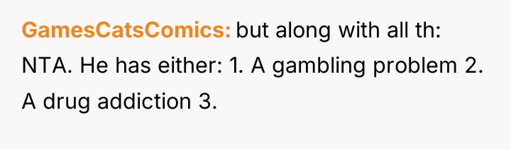 GamesCatsComics but along with all th: NTA. He has either:...