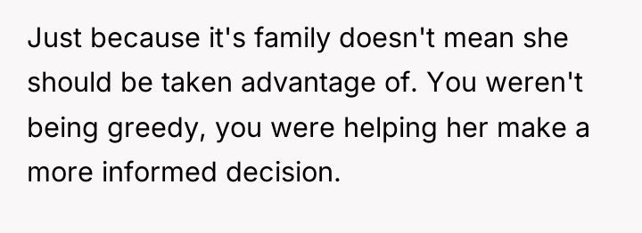 Just because it's family doesn't mean she should be taken...