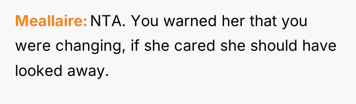 Meallaire NTA. You warned her that you were changing, if...