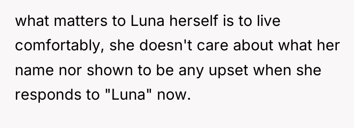 what matters to Luna herself is to live comfortably, she...