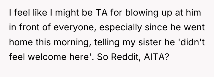 I feel like I might be TA for blowing up...