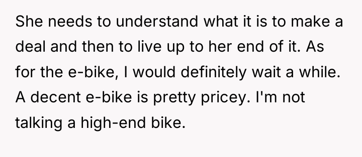 She needs to understand what it is to make a...