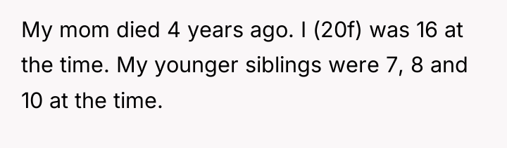 My mom died 4 years ago. I (20f) was 16...