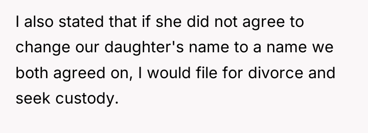 I also stated that if she did not agree to...