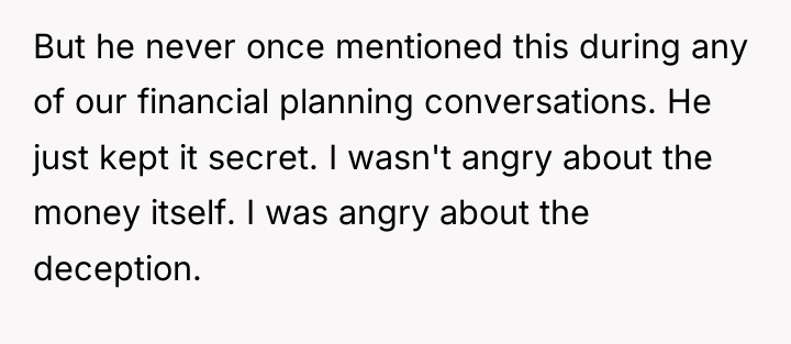 But he never once mentioned this during any of our...