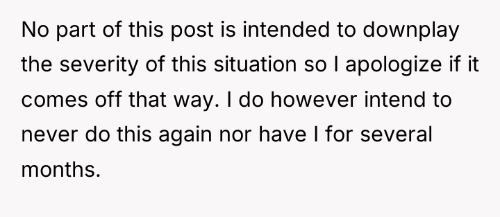 No part of this post is intended to downplay the...