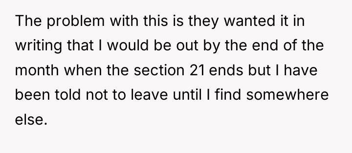 The problem with this is they wanted it in writing...