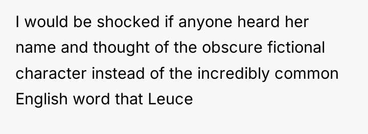 I would be shocked if anyone heard her name and...