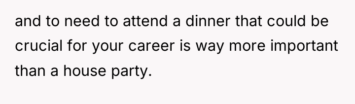 and to need to attend a dinner that could be...