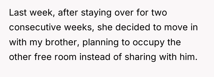 Last week, after staying over for two consecutive weeks, she...