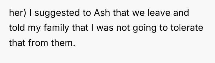 her) I suggested to Ash that we leave and told...