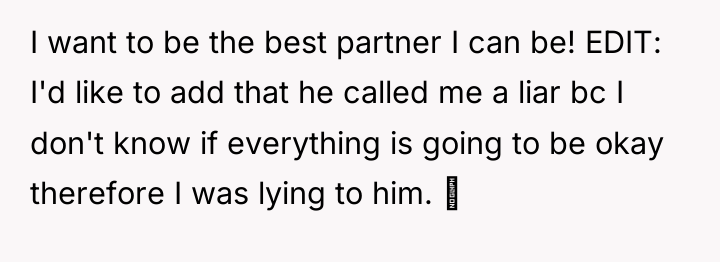 I want to be the best partner I can be!...