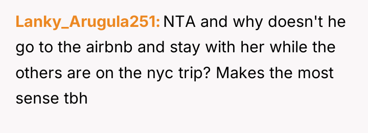 Lanky_Arugula251 NTA and why doesn't he go to the airbnb...