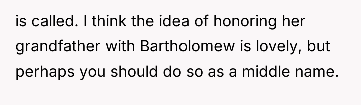 is called. I think the idea of honoring her grandfather...