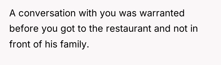 A conversation with you was warranted before you got to...