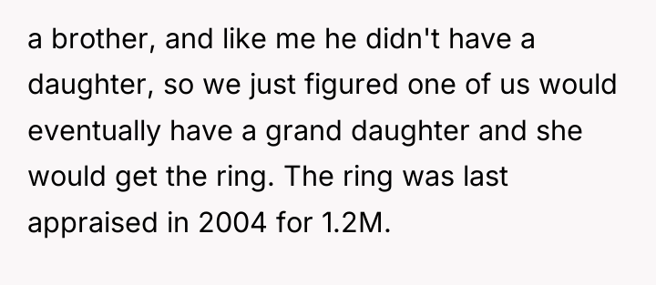 a brother, and like me he didn't have a daughter,...