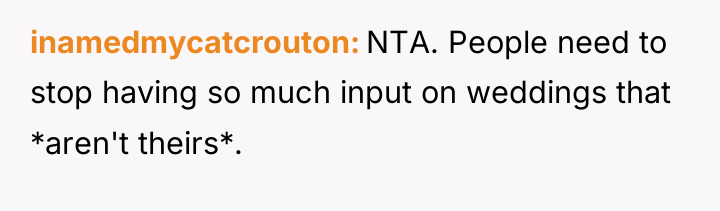 inamedmycatcrouton NTA. People need to stop having so much input...