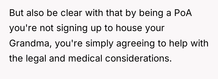 But also be clear with that by being a PoA...