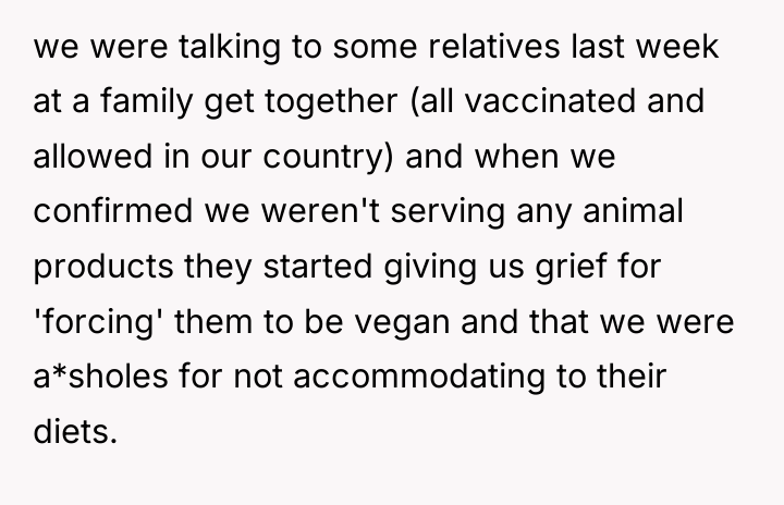 we were talking to some relatives last week at a...