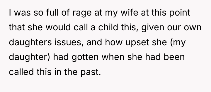 I was so full of rage at my wife at...