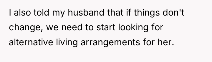 I also told my husband that if things don't change,...