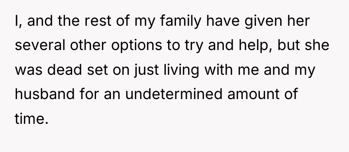 I, and the rest of my family have given her...