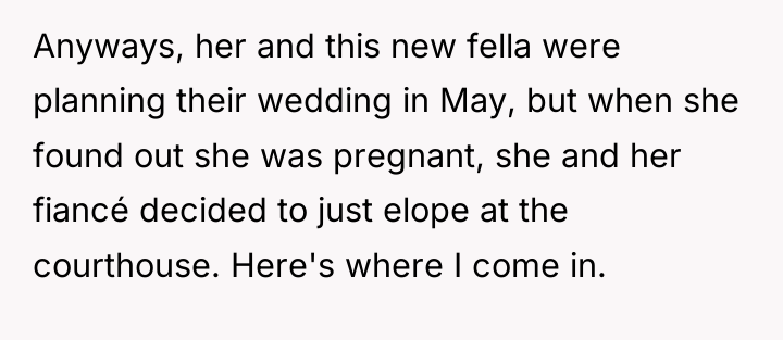 Anyways, her and this new fella were planning their wedding...