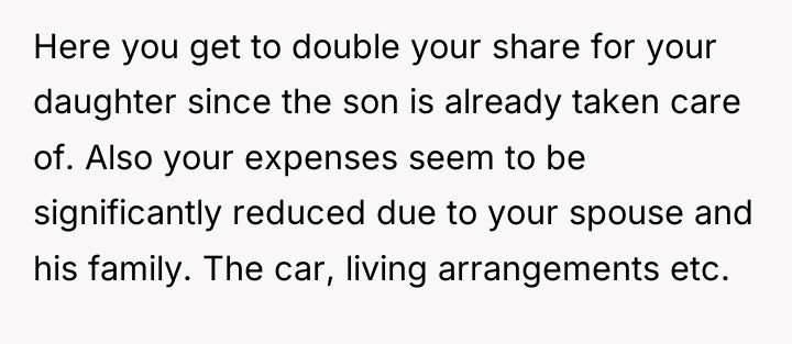 Here you get to double your share for your daughter...