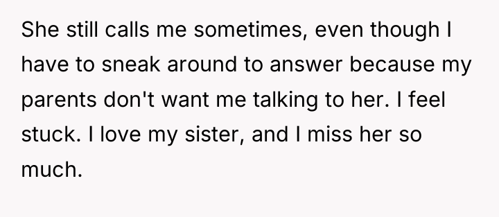 She still calls me sometimes, even though I have to...