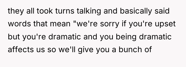 they all took turns talking and basically said words that...