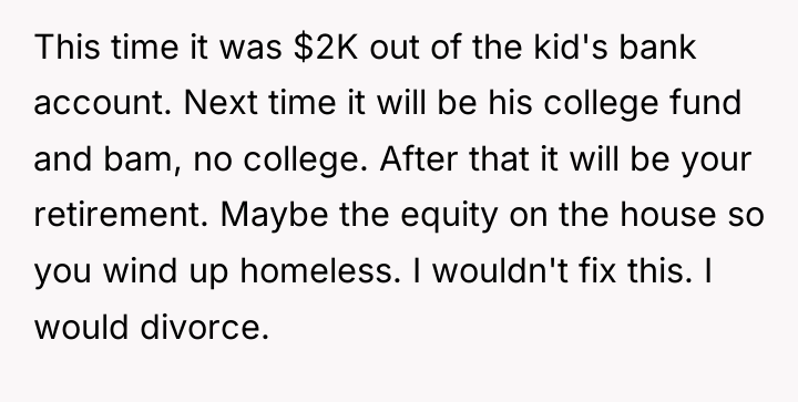 This time it was $2K out of the kid's bank...