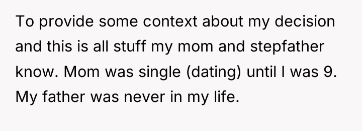 To provide some context about my decision and this is...