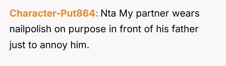 Character-Put864 Nta My partner wears nailpolish on purpose in front...