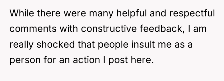 While there were many helpful and respectful comments with constructive...