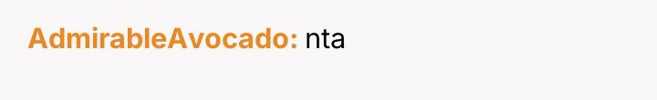 AdmirableAvocado nta