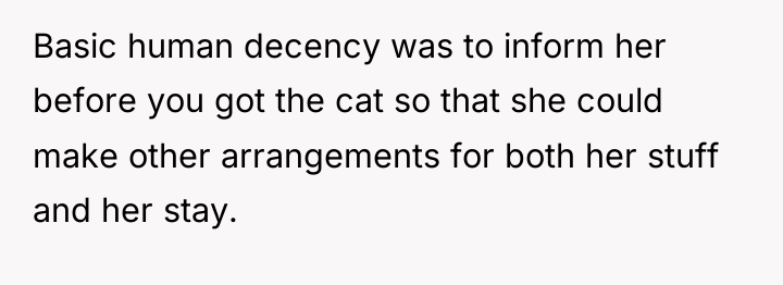 Basic human decency was to inform her before you got...