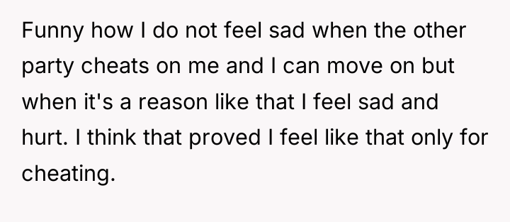 Funny how I do not feel sad when the other...