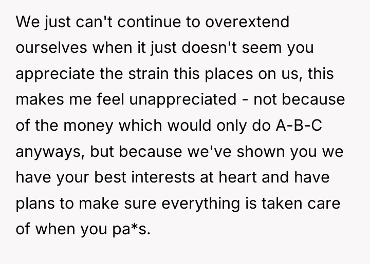We just can't continue to overextend ourselves when it just...