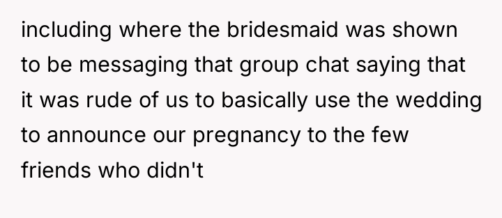 including where the bridesmaid was shown to be messaging that...