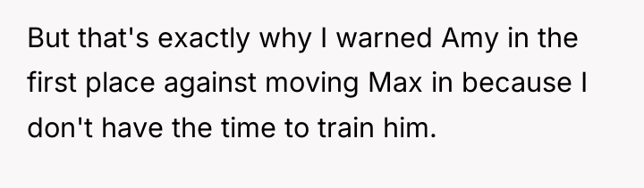 But that's exactly why I warned Amy in the first...