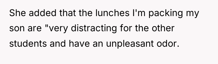 She added that the lunches I'm packing my son are...