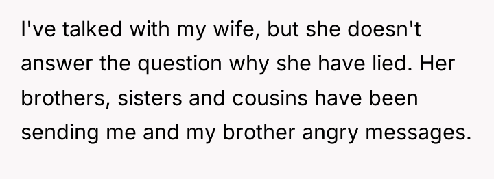 I've talked with my wife, but she doesn't answer the...