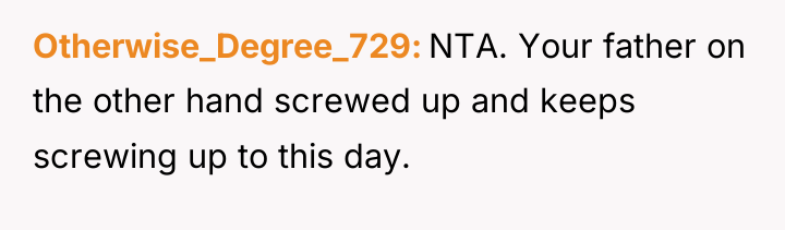 Otherwise_Degree_729 NTA. Your father on the other hand screwed up...