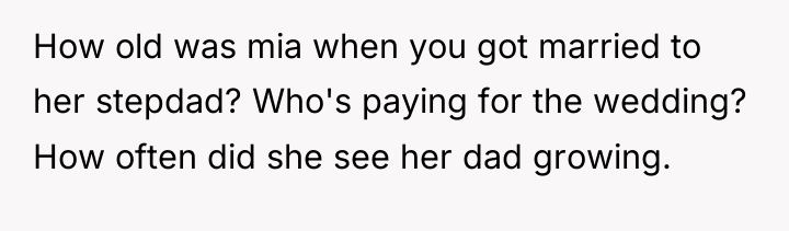 How old was mia when you got married to her...