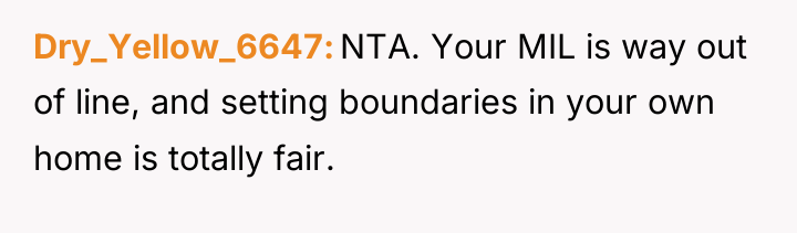 Dry_Yellow_6647 NTA. Your MIL is way out of line, and...