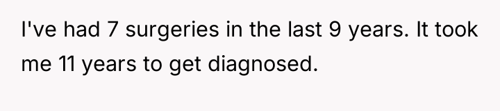 I've had 7 surgeries in the last 9 years. It...