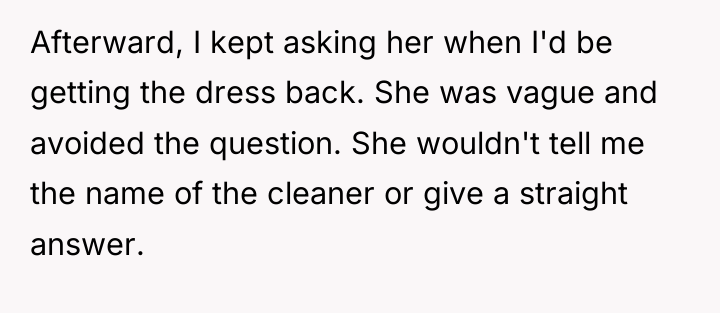 Afterward, I kept asking her when I'd be getting the...