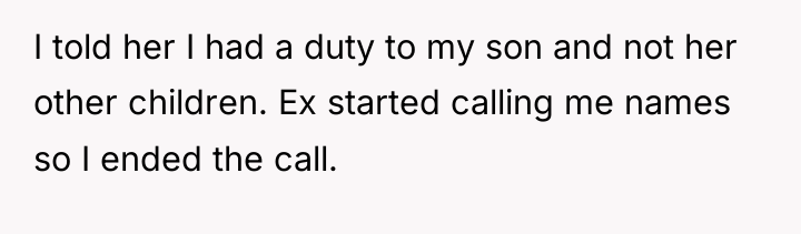 I told her I had a duty to my son...