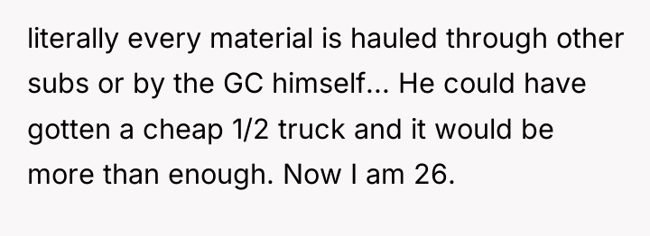 literally every material is hauled through other subs or by...