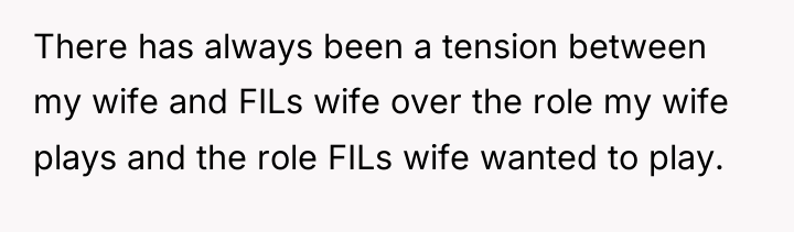 There has always been a tension between my wife and...